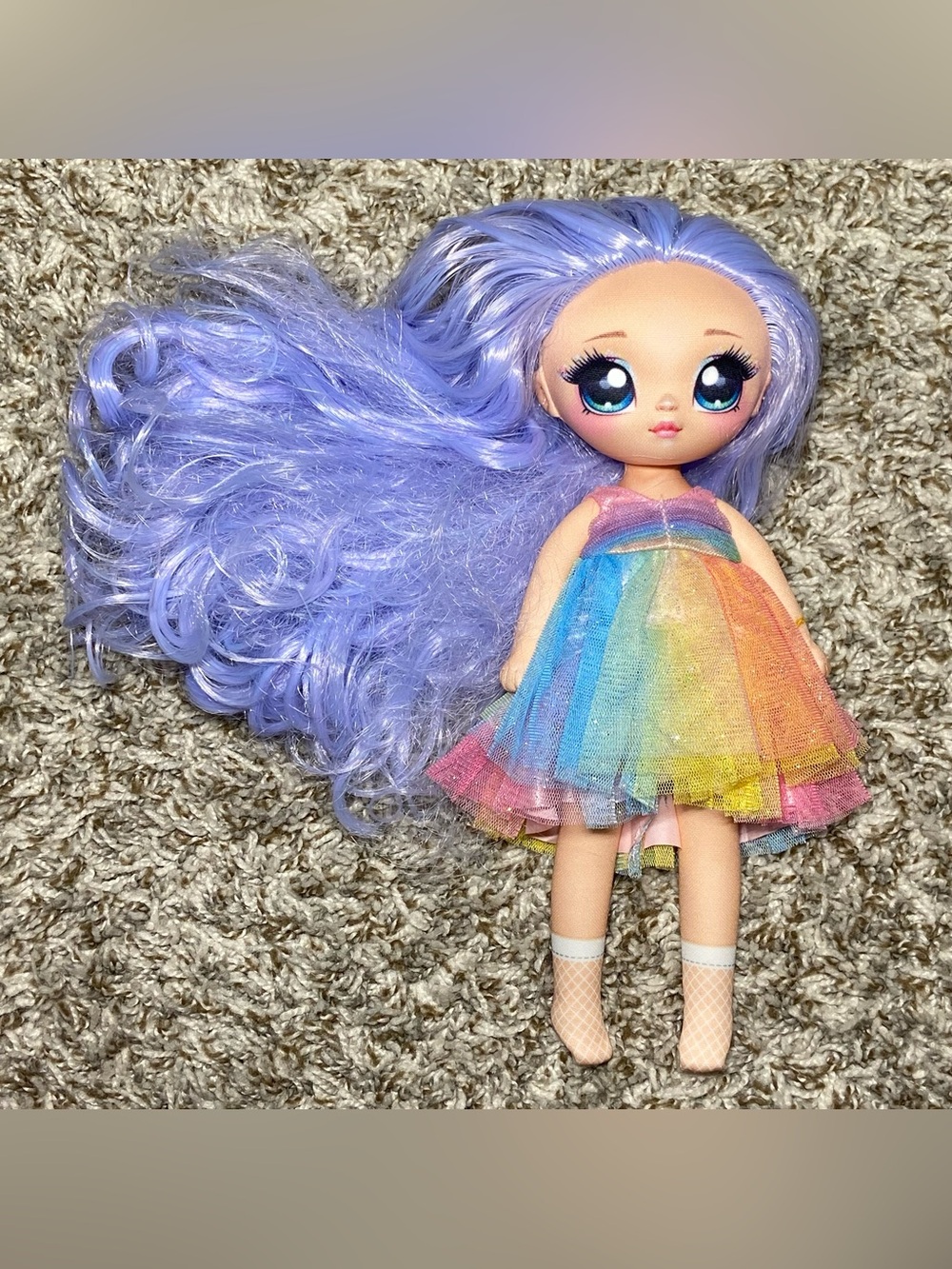 NA NA NA Surprise Premium Doll Rainbow Kitty Dress Purple Hair 11”